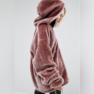 EXPRESS Purple plush zip up hoodie